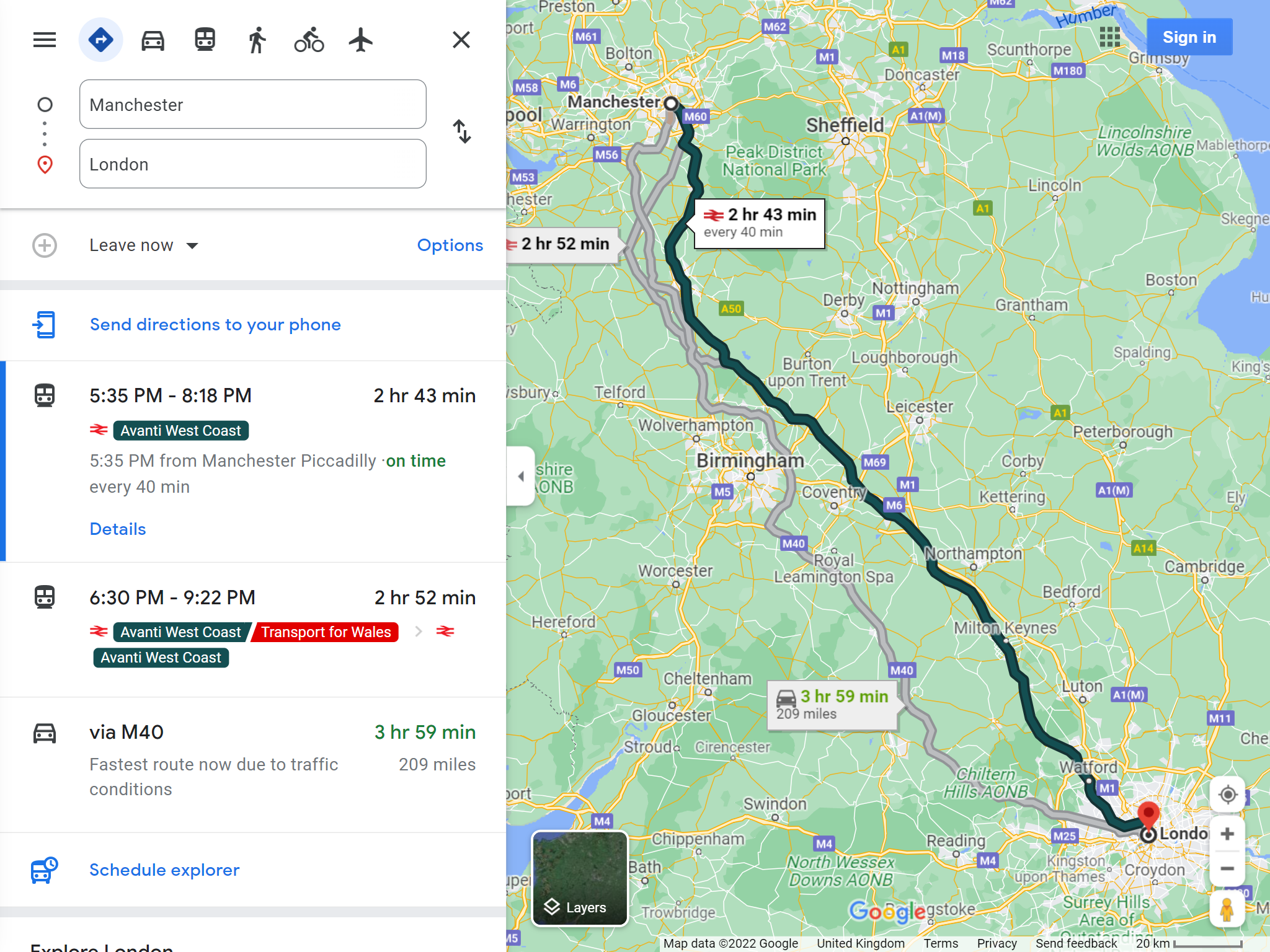 Free UK Journey Planner