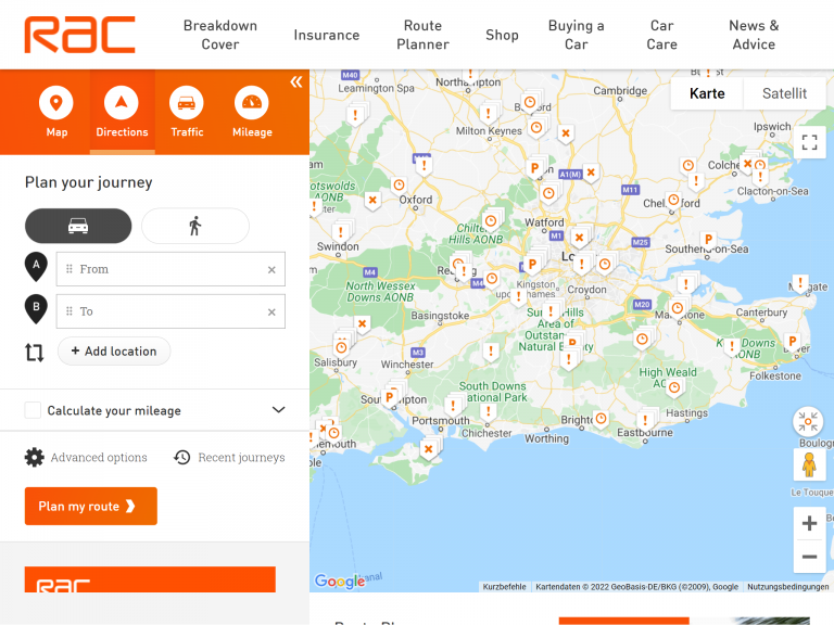 rac journey planner